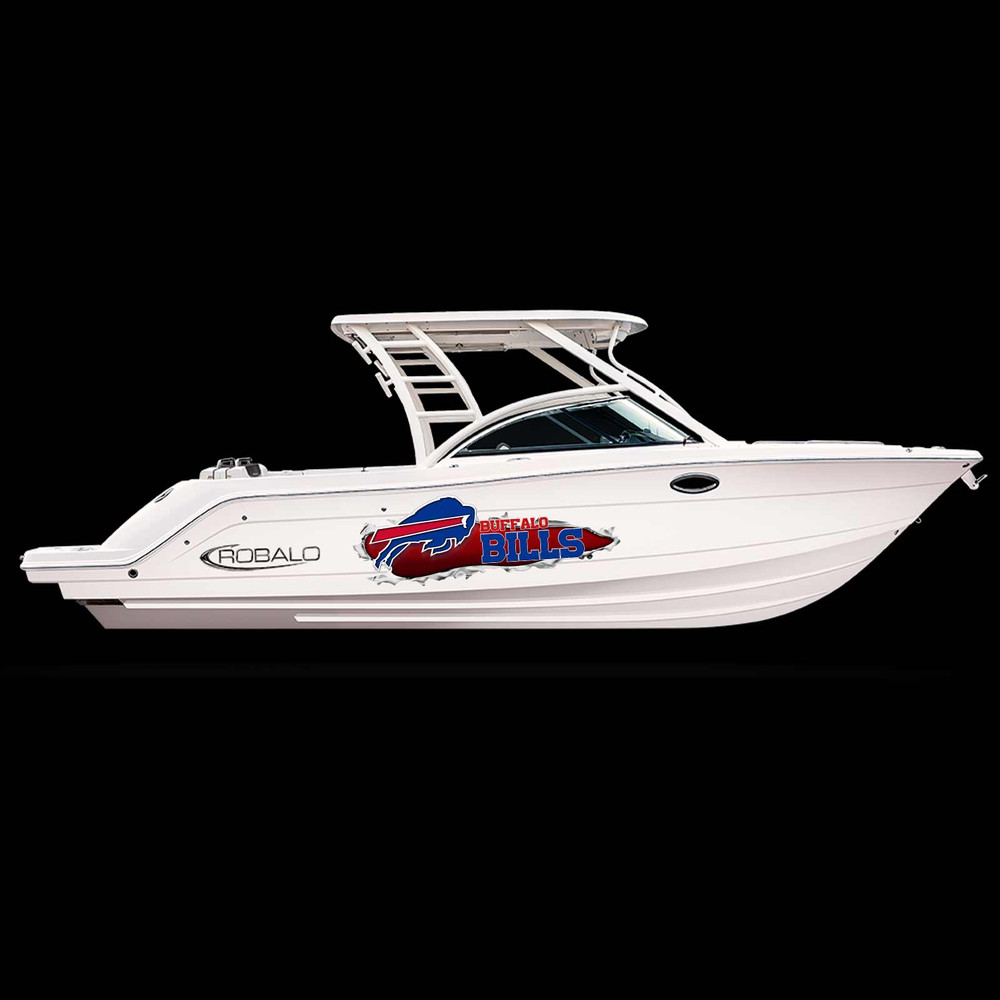 Buffalo Bills Ripped Metal Football Decal