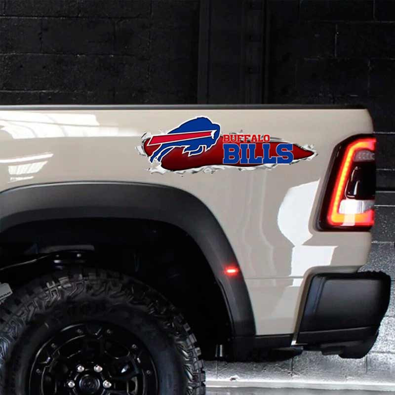Buffalo Bills Ripped Metal Football Decal