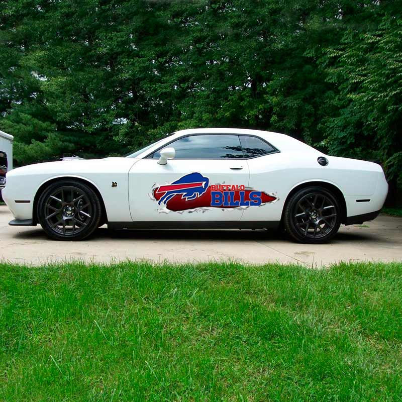 Buffalo Bills Ripped Metal Football Decal