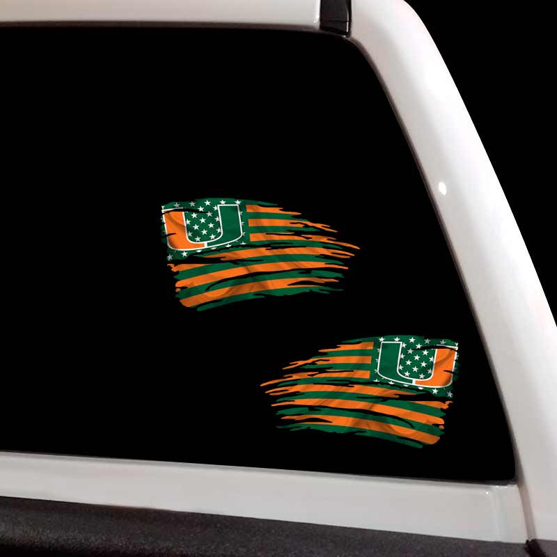 Miami Hurricanes Decal Flag Set
