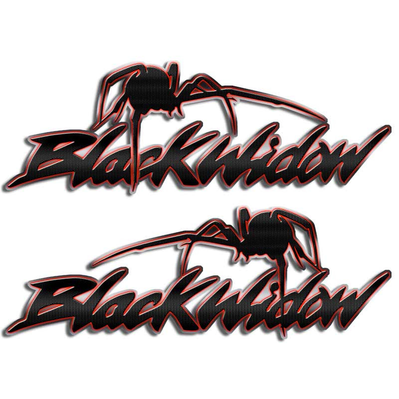 Black Widow Spider Carbon Fiber Decal Set