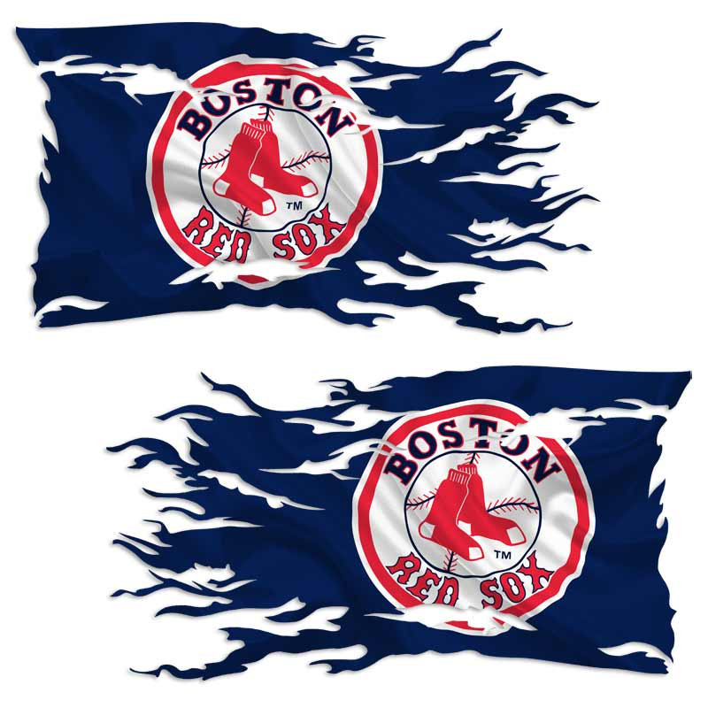 Boston Red Sox Battle Flag Vinyl Baseball Decal Set