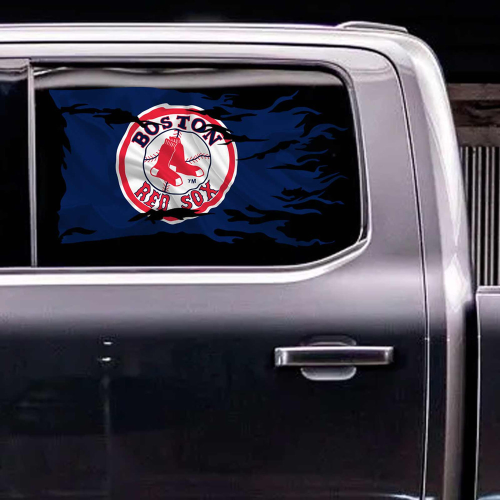 Boston Red Sox Battle Flag Vinyl Baseball Decal Set