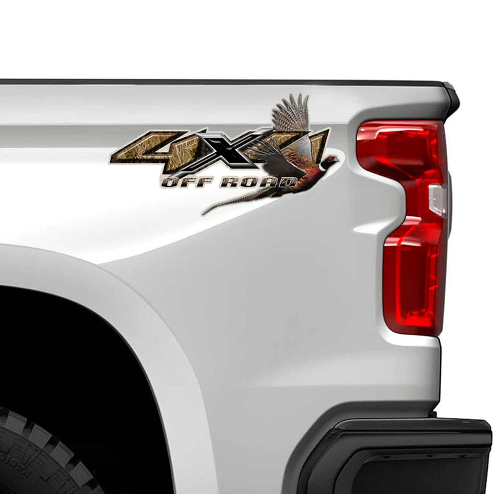 Chevy Silverado 4x4 Pheasant Hunting Truck Decal Set