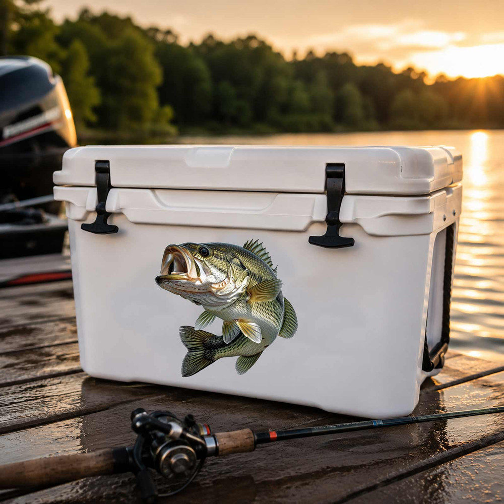 Largemouth Bass Swoop Fishing Decal Set