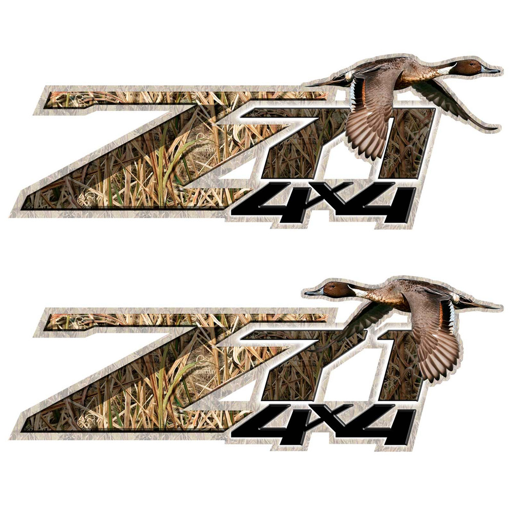 Chevy Z71 4x4 Camouflage Pintail Duck Decal Set