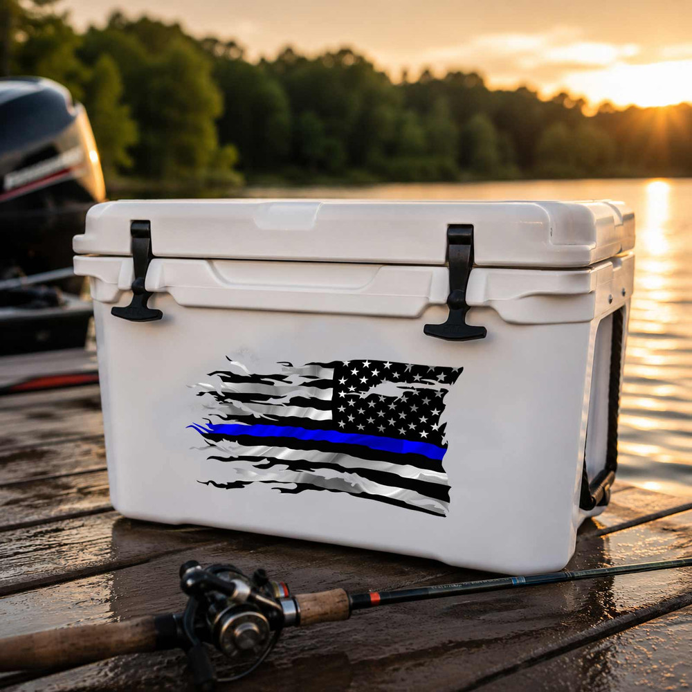 Blue Line  American Battle Flag Vinyl Decal Set