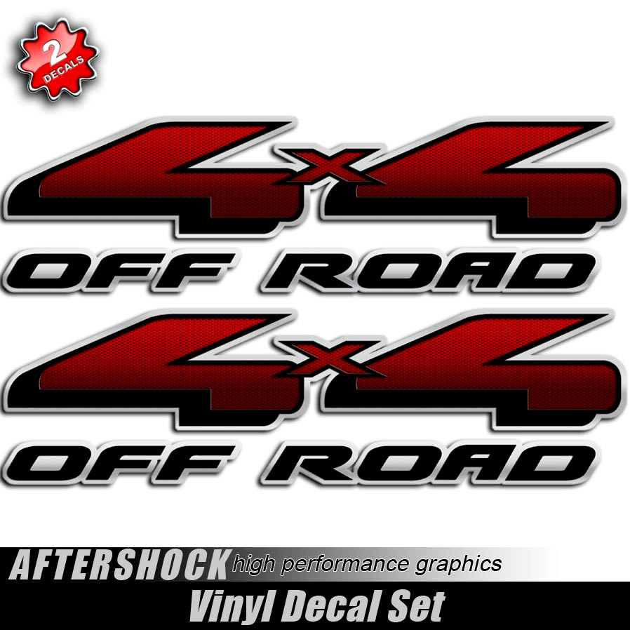 4x4 Carbon Fiber Red and Black Decals