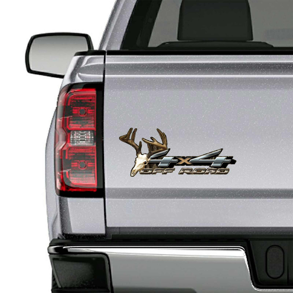 4x4 Natural Skull Deer Decals
