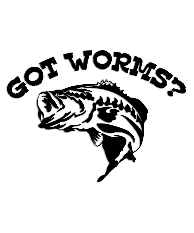 got worms? Bass Fishing Sticker