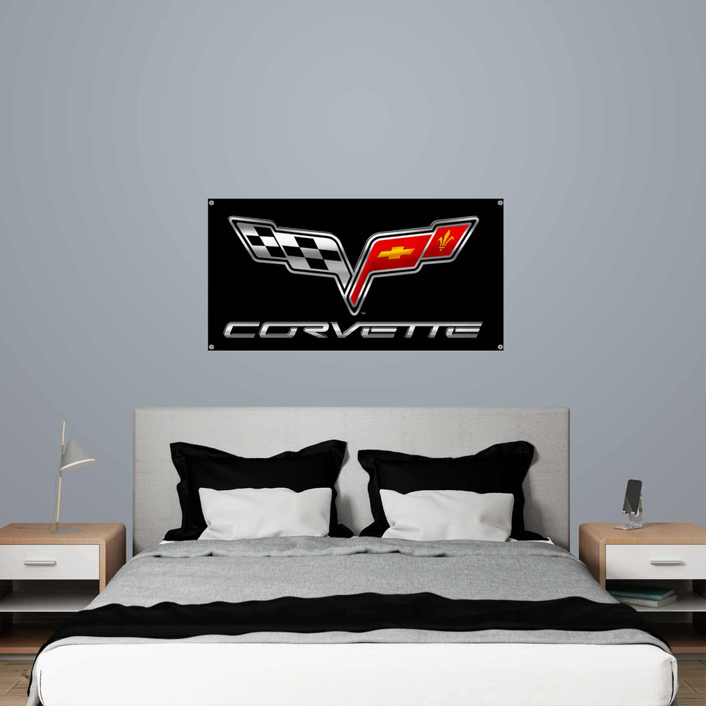 Corvette C6 Flag Emblem Banner