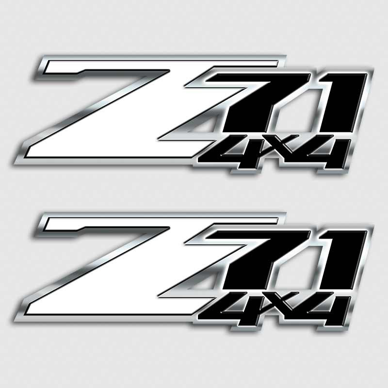Z71 White and Black 4x4 Sticker Set