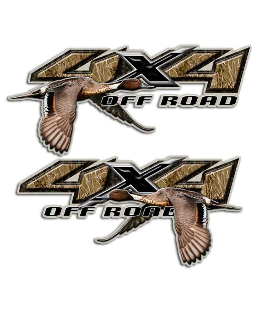 4x4 Camouflage Pintail Duck Hunting Truck Decal Set