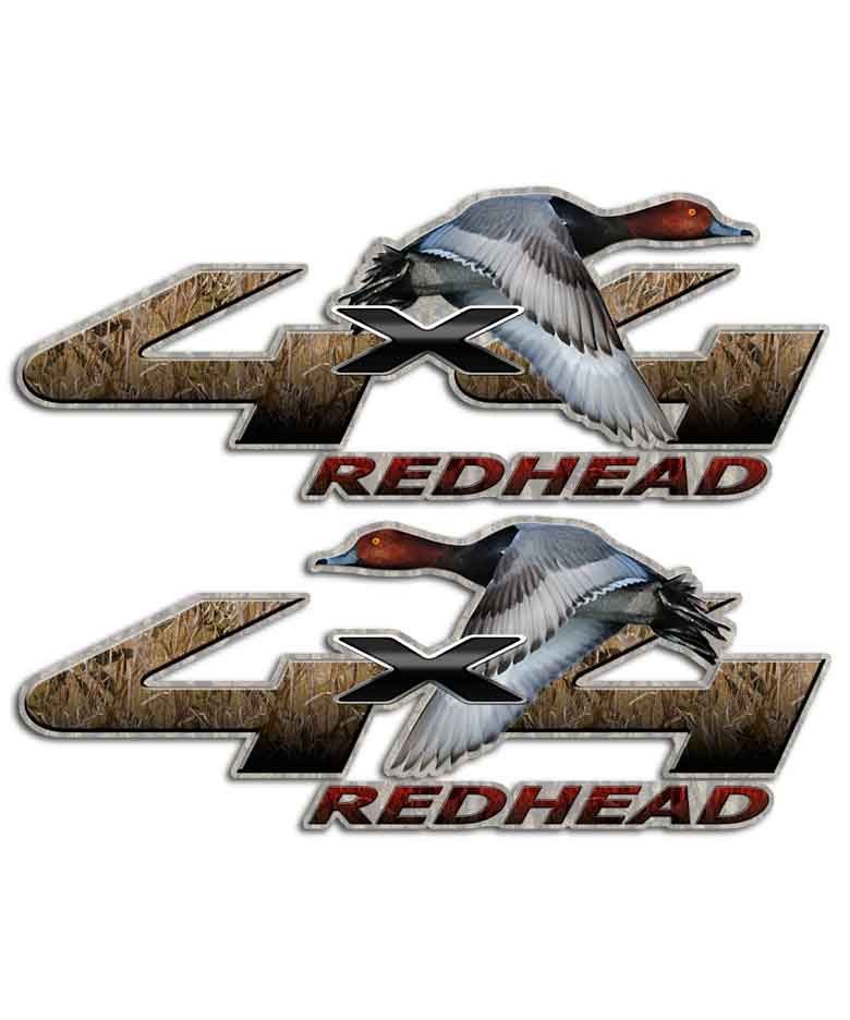 Redhead 4x4 Duck Stickers