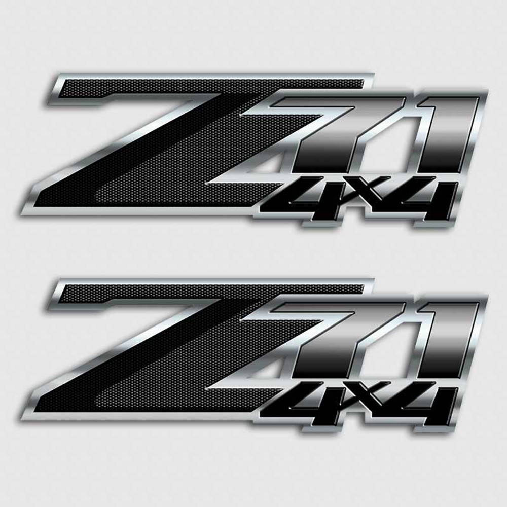 Carbon Fiber Z71 4x4 Black Stickers