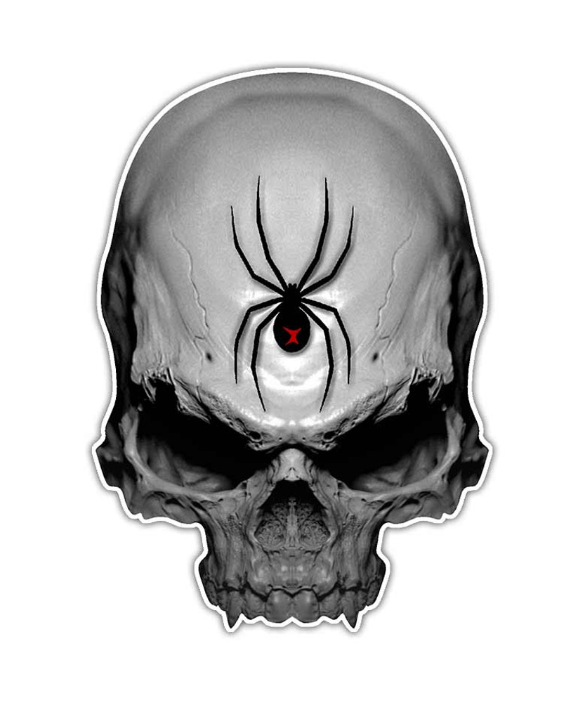 Black Widow Spider Skull Sticker