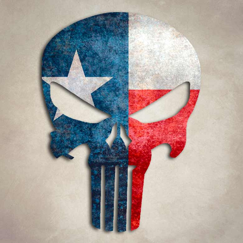 Punisher Texas Flag Skull Sticker