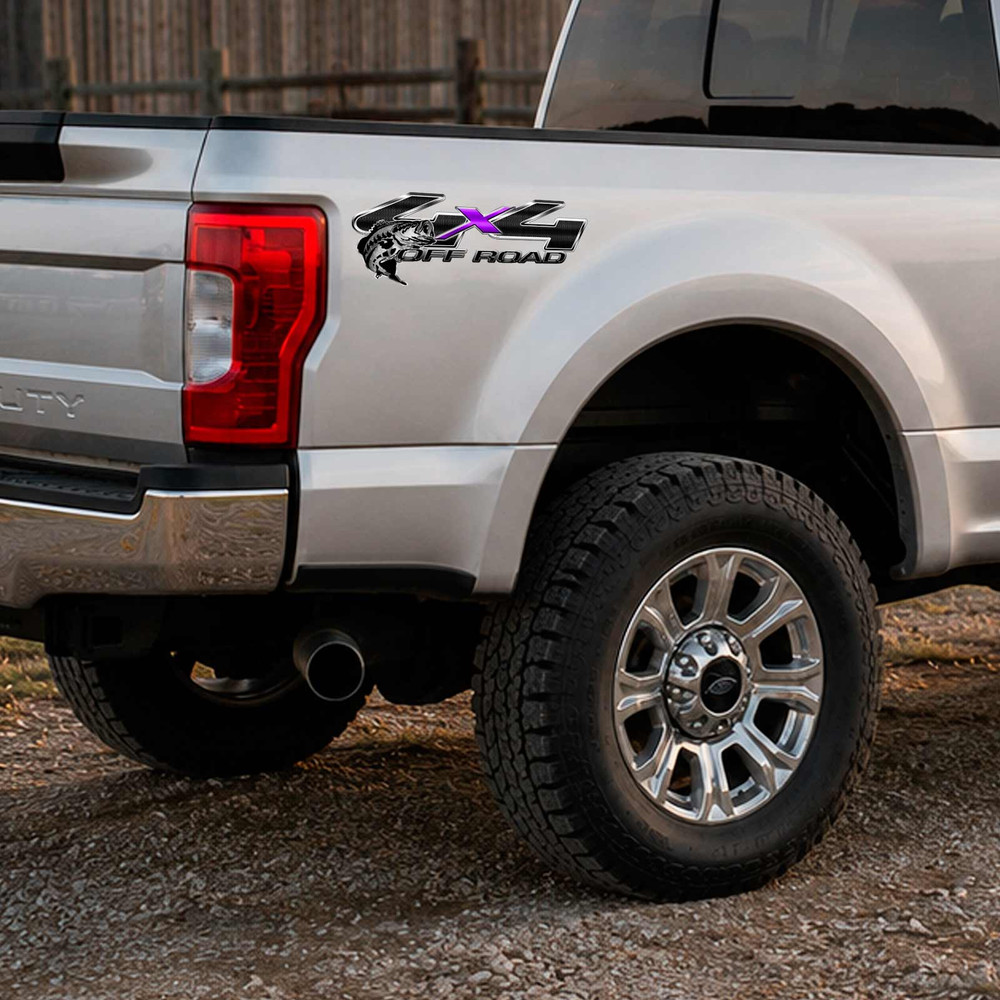 Ford 4x4 Bass Fishing Carbon Fiber F250 F350 Decal Set