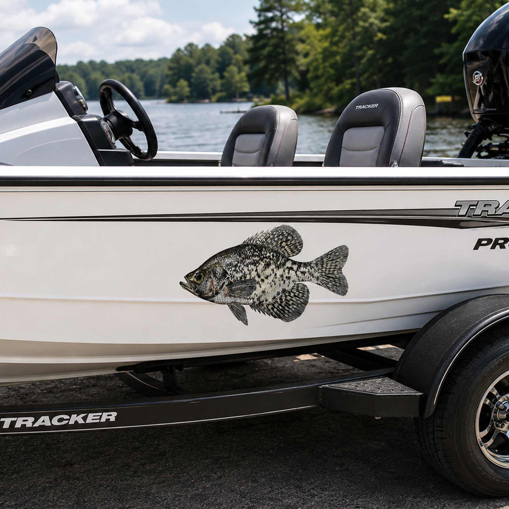 Black Crappie Fishing Decal Set