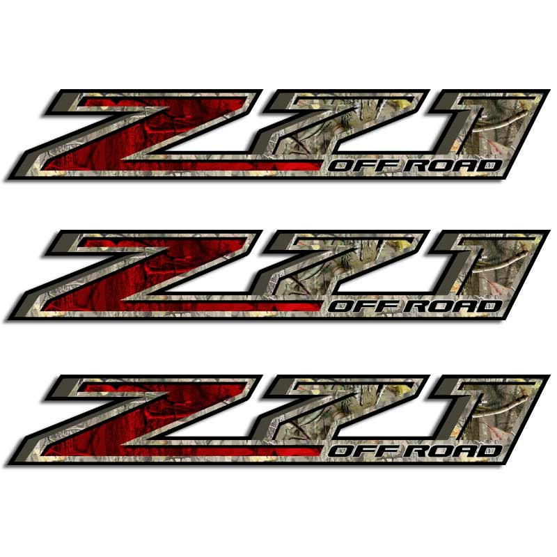 Z71 Off Road Red Camouflage Truck Decals