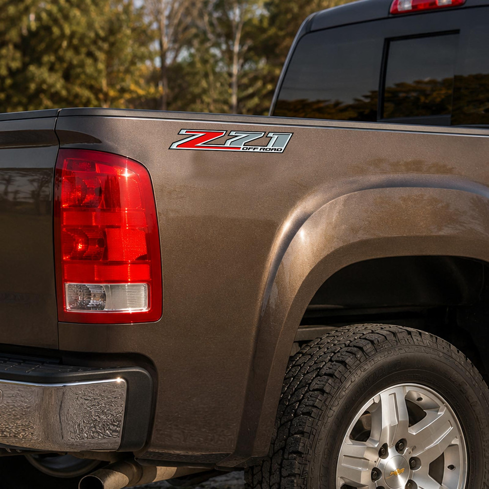 2014-2018 Z71 Off Road Red Gray Silverado Truck Decal Set