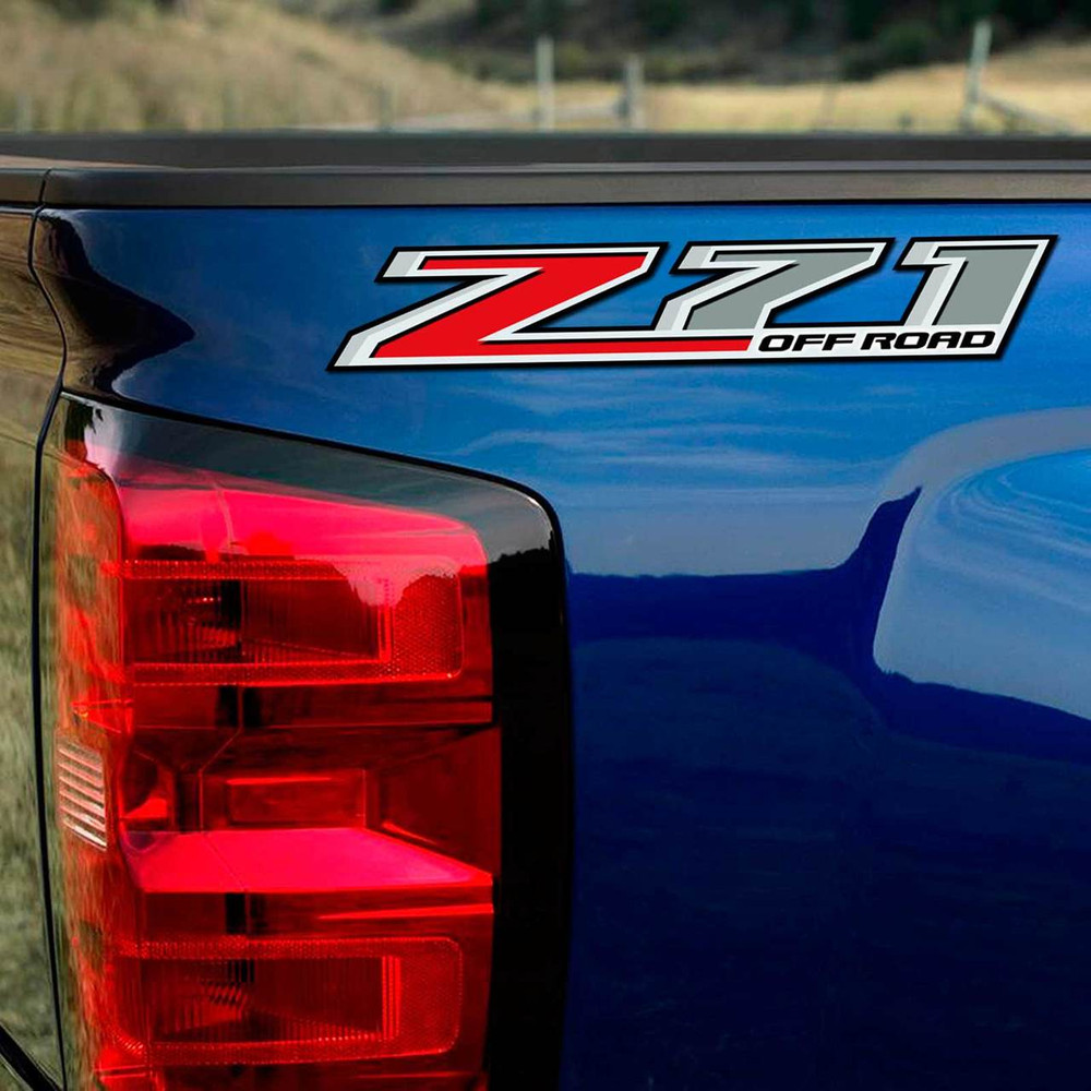 2014-2018 Z71 Off Road Red Gray Silverado Truck Decal Set