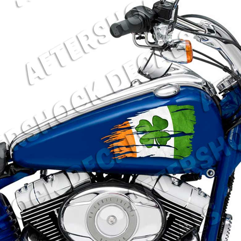 Tattered Irish Clover Flag Distressed Decal Set