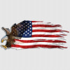 American Flag Bald Eagle Tattered  USA Decal