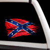 Rebel Flag Tattered Redneck Dixie Distressed Decal Set