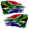 South Africa Flag Tattered Distressed Decal Set