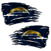 Chargers Tattered Flag Distressed LA Decal Set