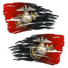 Marines Semper Fi Eagle EGA Distressed Flag Decal Set