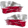 Poland Polish Tattered Flag Decal Set