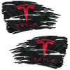Tesla Clean Energy Car Tattered Flag Decal Set
