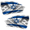 Israel Tattered Flag Israeli Decal Set