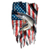 Muskie Fishing Distressed American Flag Decal
