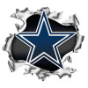 Dallas Cowboys Ripped Metal Football Decal