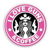 I Love Guns and Coffee Mermaid Decal Sticker