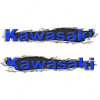 Kawasaki Ripped Metal Decal Set
