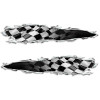 Racing Ripped Metal Checkered Flag Decal Set