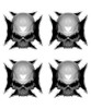 Maltese Cross Skull Sticker Set
