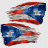 Tattered Puerto Rico Flag Distressed Decal Set