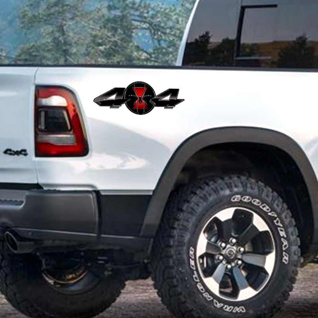 Black Widow Spider Dodge Ram Dakota 4x4 Truck Decal Set