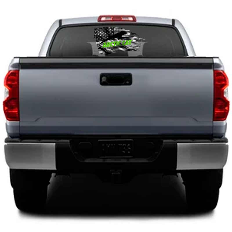 American Flag Decal - Subdued USA Distressed - For ATV, Snowmobile, Arctic Cat - Aftershock Decals