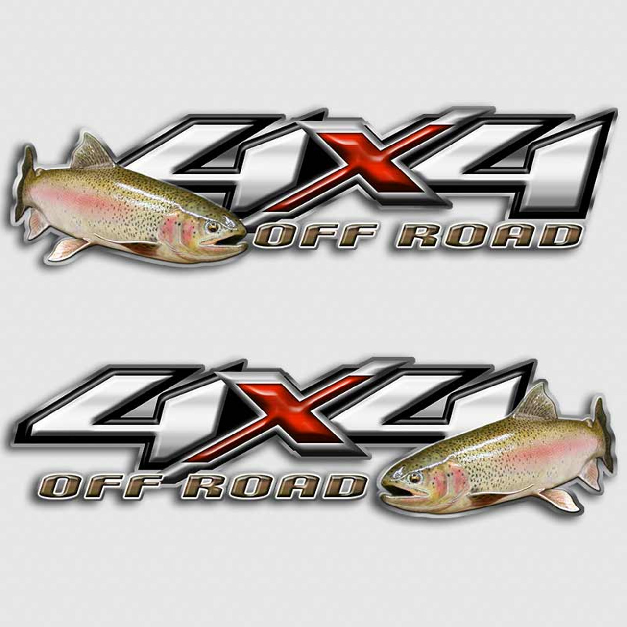 Rainbow Trout Fly Fishing 4x4 Chevy Silverado Truck Decals