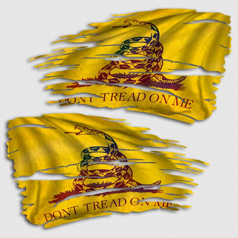 thumbnail image 2 of Distressed American Gadsden Flag Vinyl Decal - "Don't Tread On Me" USA Sticker 2 of 11
