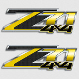 Carbon Fiber Z71 4x4 Yellow Jacket Decals
