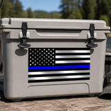 Police Officer Thin Blue Line American Flag Decal Set