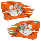 Clemson Tigers Flag Tattered Distressed Decal Set