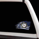 US Navy Tattered American Flag Armed Forces Decal Set